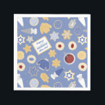 Servilleta De Papel Fiesta de la cookie de Chanukah<br><div class="desc">Me encantan las vacaciones,  y me encanta un buen patrón de vacaciones para llevarnos al espíritu festivo! Este original diseño inspirado en el fiesta de galletas le proporcionará alegría a su mesa de vacaciones.</div>