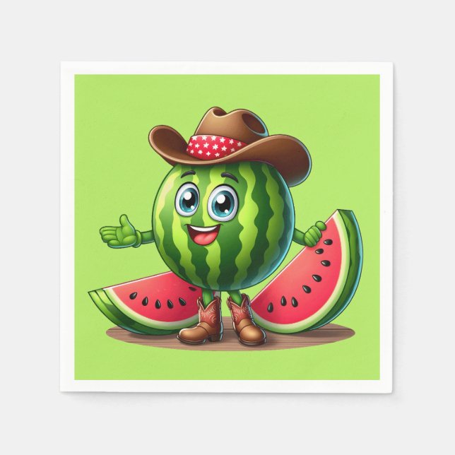 Servilleta De Papel Fiesta de la Cute Western Summer Watermelon (Anverso)
