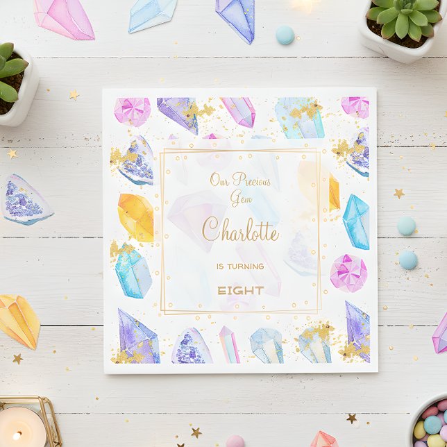 Servilleta De Papel Fiesta de la Gema de Cumpleaños Crystals Chica acu (Subido por el creador)