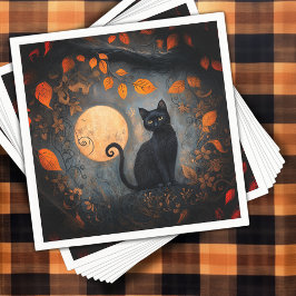Servilleta De Papel Fiesta de la luna llena de la organización de gato