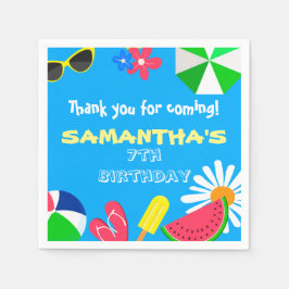 Servilleta De Papel Fiesta de la piscina color azul brillante Diversió