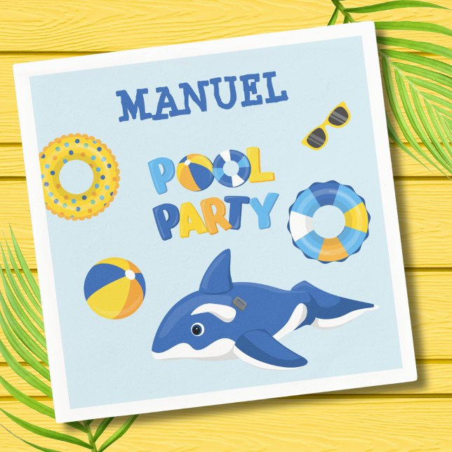 SERVILLETA DE PAPEL FIESTA DE LA PISCINA INFLABLE BOCA ORCA (Subido por el creador)