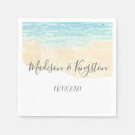 Servilleta De Papel Fiesta de la recepción de la boda de la playa azul