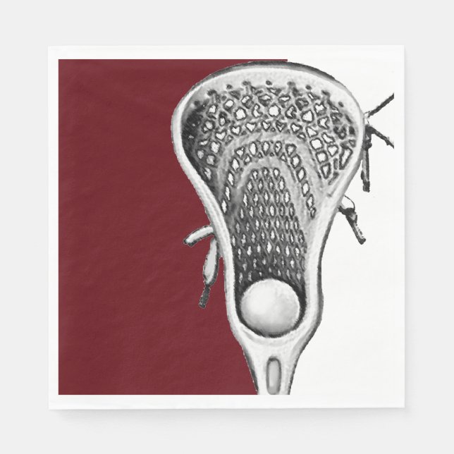 Servilleta De Papel Fiesta de Lacrosse Granate (Anverso)