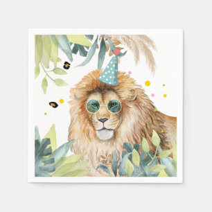Servilleta De Papel Fiesta de leones animales Jungla Safari cumpleaños