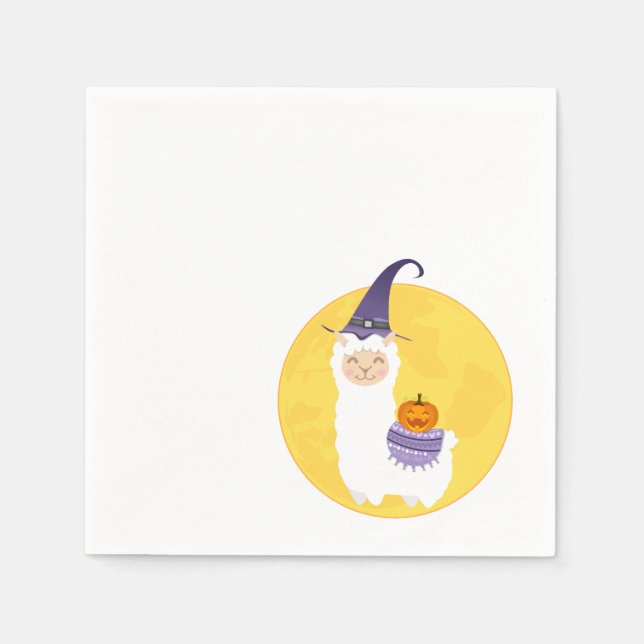 Servilleta De Papel Fiesta de Llama de Halloween (Anverso)