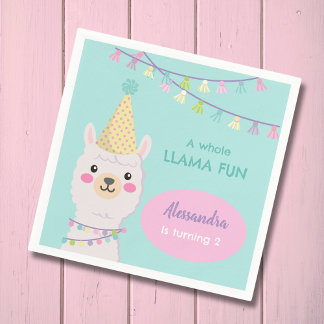 Servilleta De Papel Fiesta de llama pastel