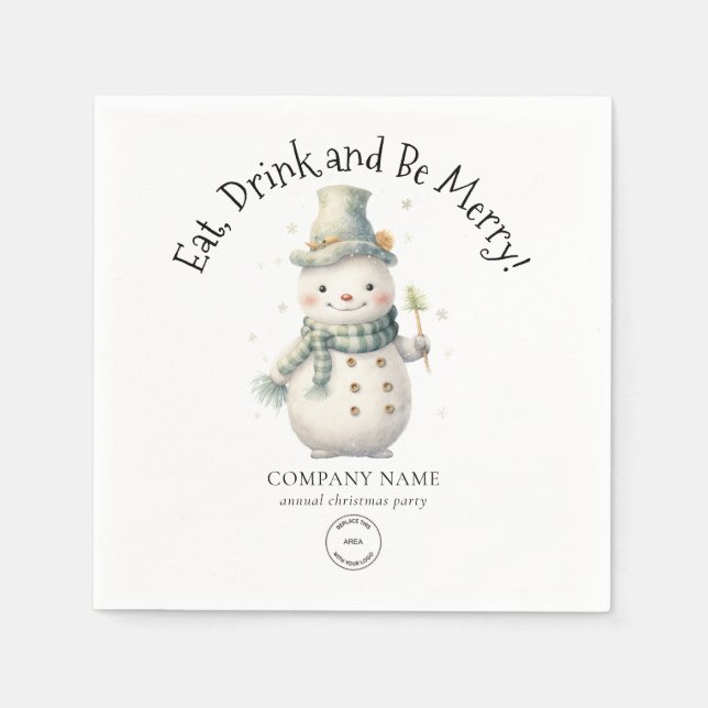 Servilleta De Papel Fiesta de logotipos de empresas de Snowman (Anverso)