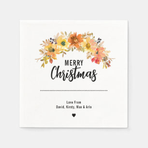 Servilleta De Papel Fiesta de los Navidades florales de otoño en acuar