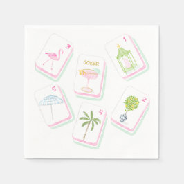 Servilleta De Papel Fiesta de Mahjong en Palm Beach diseñada a mano