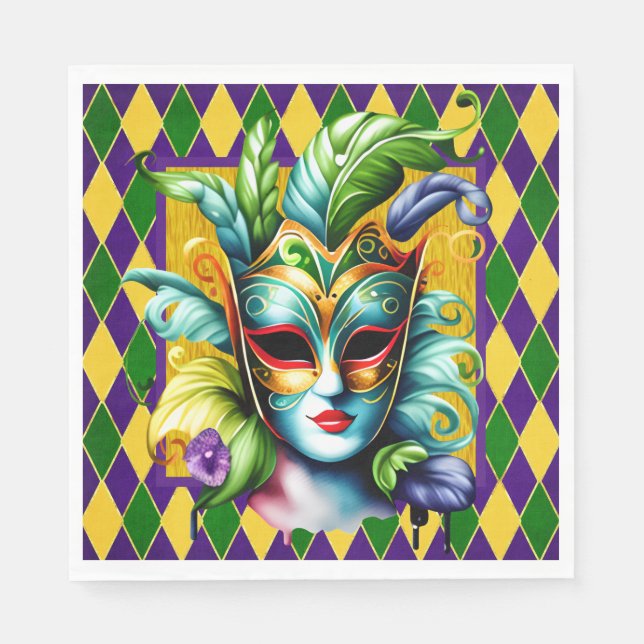 Servilleta De Papel Fiesta de Mardi Gras (Anverso)