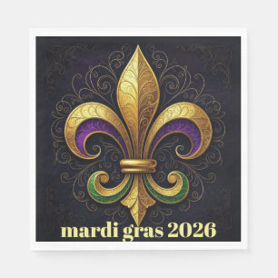 Servilleta De Papel Fiesta de Mardi Gras Fleur de Lis