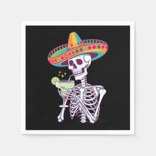 Servilleta De Papel Fiesta de Margarita del Esqueleto Mexicano Cinco D