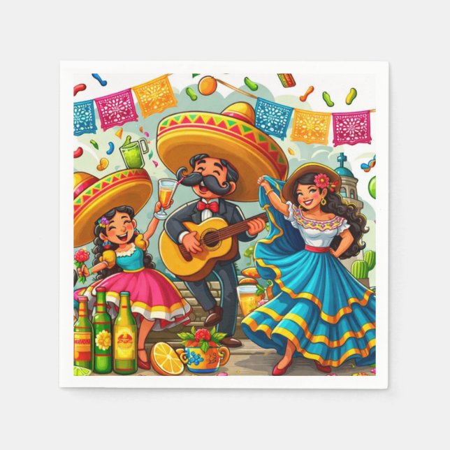 Servilleta De Papel Fiesta de Mariachi  (Anverso)
