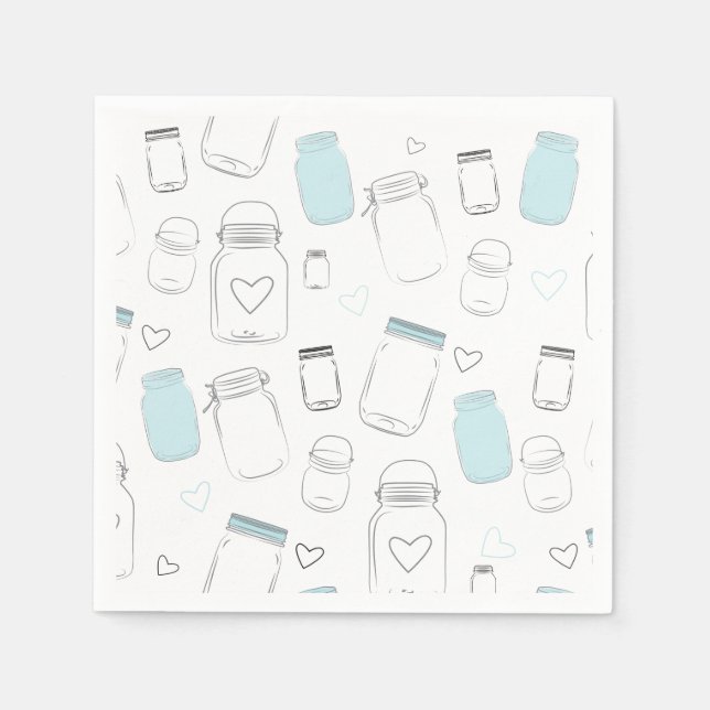 Servilleta De Papel Fiesta de Mason Jars Country Rústico (Anverso)