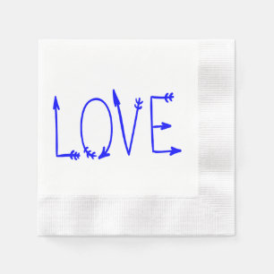 Servilleta De Papel Fiesta de matrimonio de Flores de Amor Azul