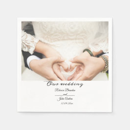 Servilleta De Papel Fiesta de matrimonio fotográfico con guión simple