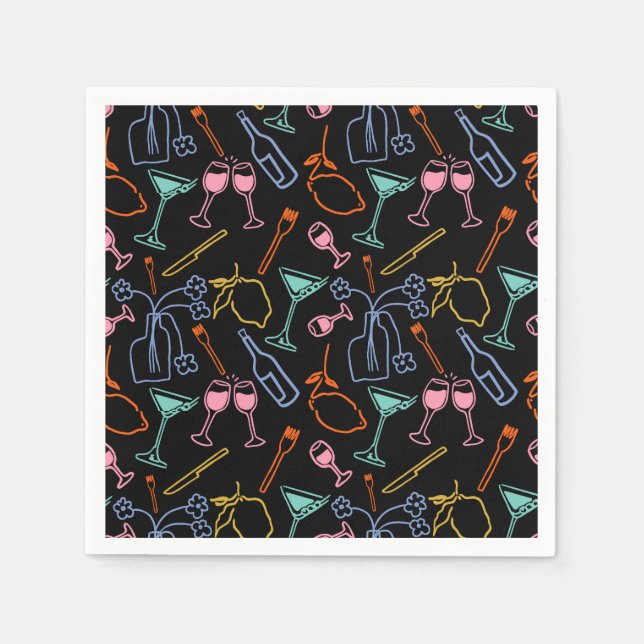 Servilleta De Papel Fiesta de Medianoche (Anverso)