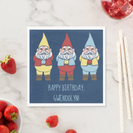 Servilleta De Papel Fiesta de mensajes del Personalizado de Gnomes de