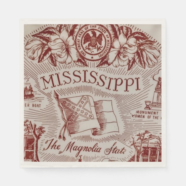 Servilleta De Papel Fiesta de Mississippi  (Anverso)