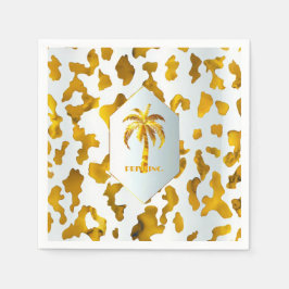 Servilleta De Papel Fiesta de Moda Luxe Gold Palm Safari