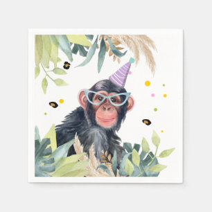 Servilleta De Papel Fiesta de monos chimpancés animales Safari cumplea
