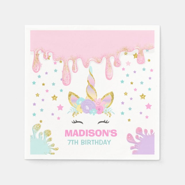 Servilleta De Papel Fiesta de Napkin Slime, partido de cumpleaños de U (Anverso)