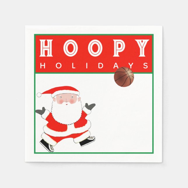 Servilleta De Papel Fiesta de Navidad de baloncesto (Anverso)