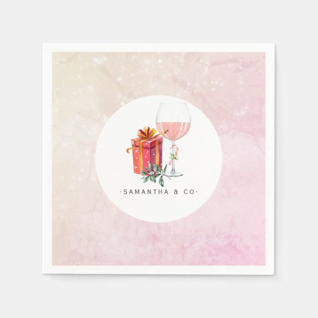 Servilleta De Papel Fiesta de Navidad de Película Retro (Anverso)