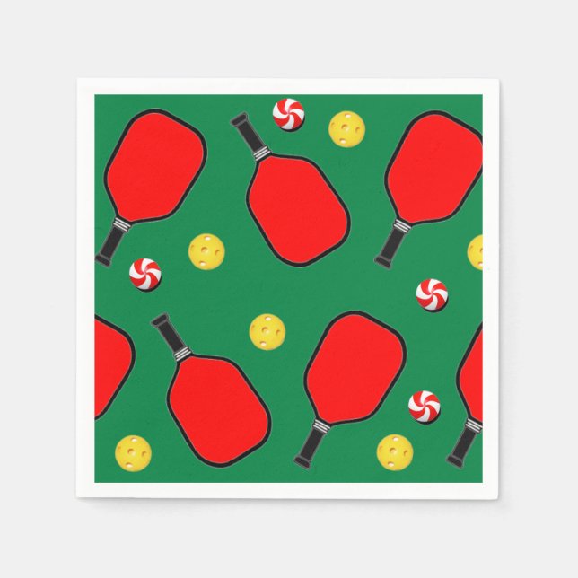 Servilleta De Papel Fiesta de Navidad de Pickleball (Anverso)