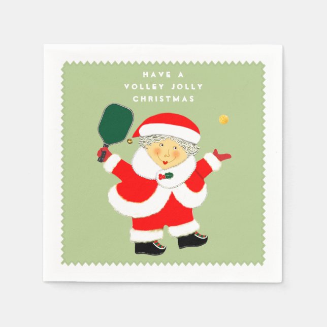 Servilleta De Papel Fiesta de Navidad de Pickleball (Anverso)