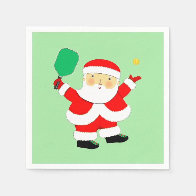 Servilleta De Papel Fiesta de Navidad de Pickleball (Anverso)