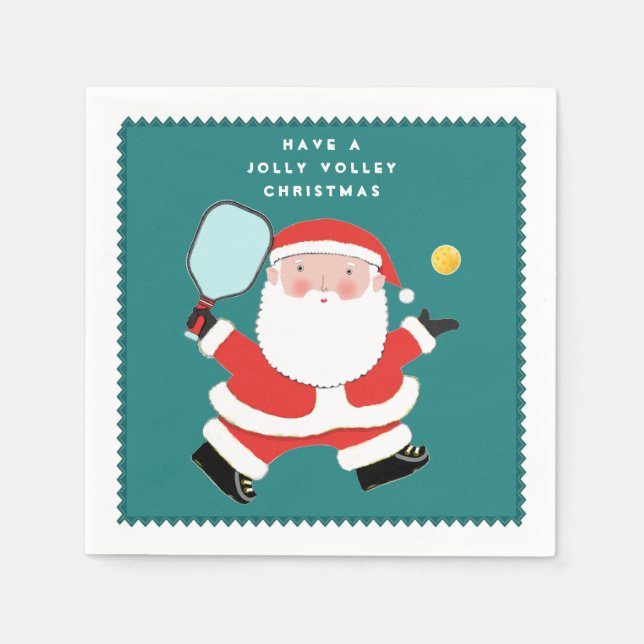 Servilleta De Papel Fiesta de Navidad de Pickleball (Anverso)