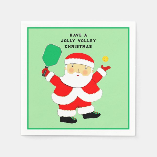 Servilleta De Papel Fiesta de Navidad de Pickleball (Anverso)