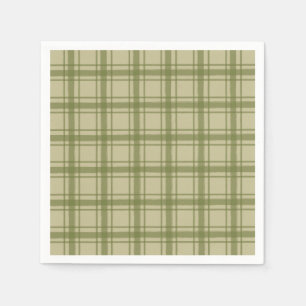 Servilleta De Papel Fiesta de Navidad de Plaid Verde Vintage