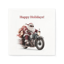 Fiesta de Navidad de Santa en moto en la mesa dive