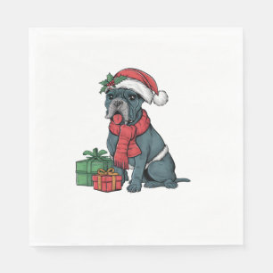Servilleta De Papel Fiesta de Navidad Decoración Santa Cane Corso Perr