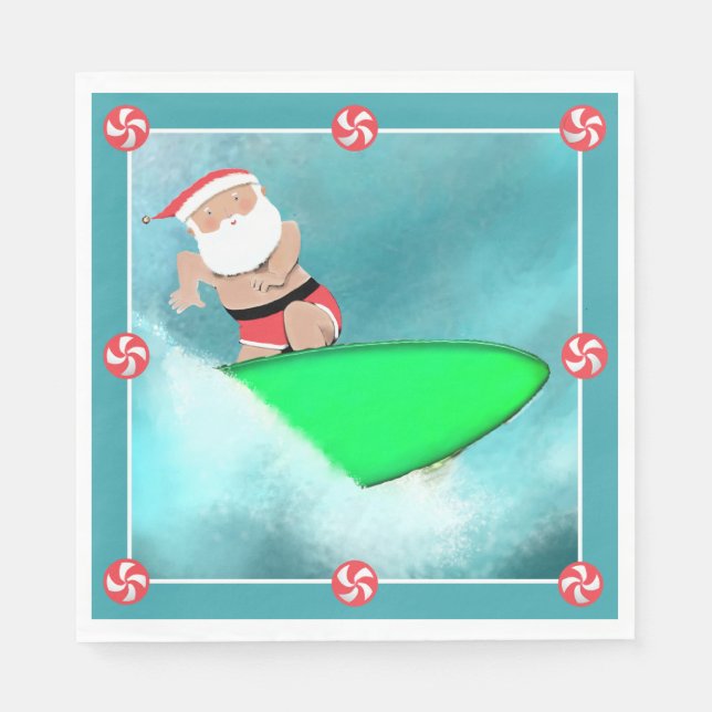 Servilleta De Papel Fiesta de Navidad en la Playa (Anverso)