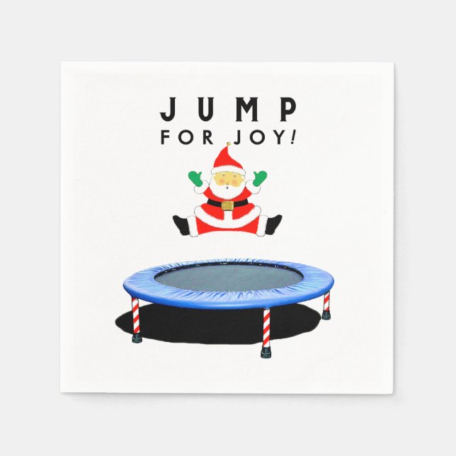 Servilleta De Papel Fiesta de Navidad en Trampolín (Anverso)
