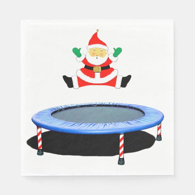 Servilleta De Papel Fiesta de Navidad en Trampolín (Anverso)