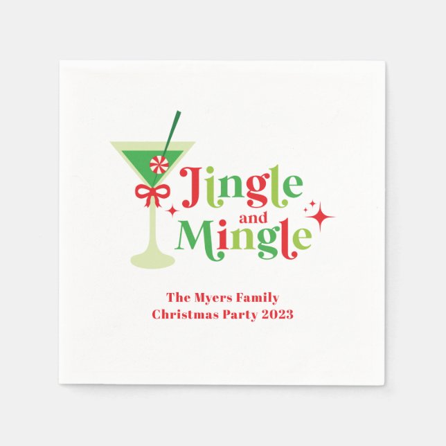 Servilleta De Papel Fiesta de Navidad Jingle and Mingle (Anverso)
