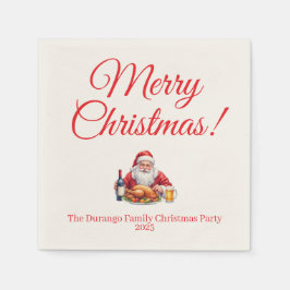 Servilleta De Papel Fiesta de Navidad personalizable con Papá Noel ale