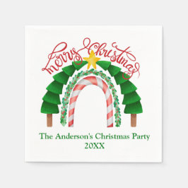 Servilleta De Papel Fiesta de Navidades arcoiris rojos verdes navidade