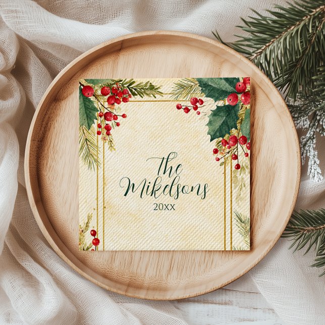 Servilleta De Papel Fiesta de Navidades clásicos Holly Berry (Subido por el creador)