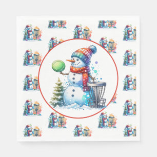 Servilleta De Papel Fiesta de Navidades con temas de golf en disco