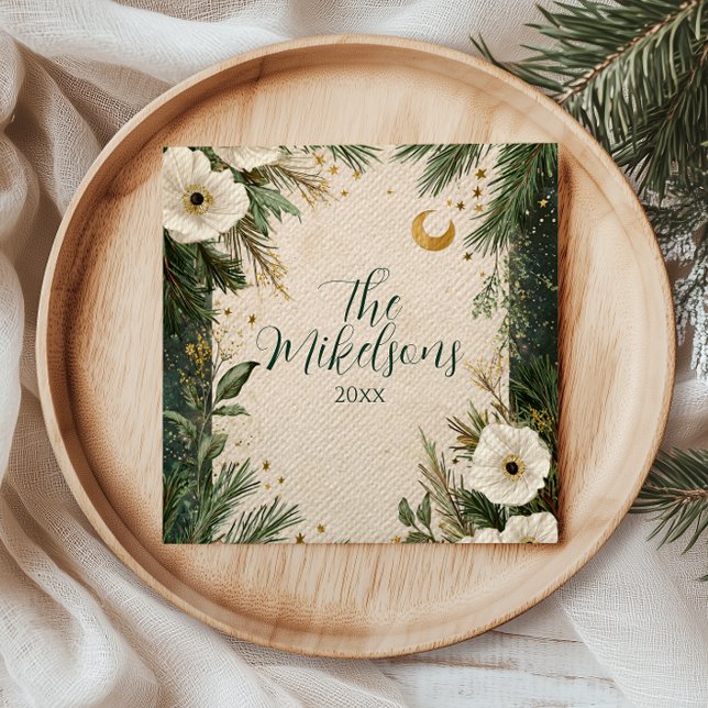 Servilleta De Papel Fiesta de Navidades de anémonas blancas de inviern (Subido por el creador)