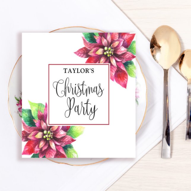 Servilleta De Papel Fiesta de Navidades de Poinsettia Roja (Subido por el creador)
