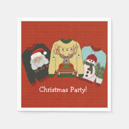 Servilleta De Papel Fiesta de Navidades de suéter feo de lana roja fes