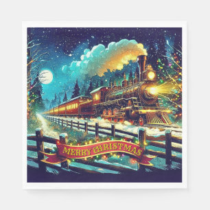 Servilleta De Papel Fiesta de Navidades del hombre del tren de vapor