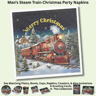 Servilleta De Papel Fiesta de Navidades del hombre del tren de vapor